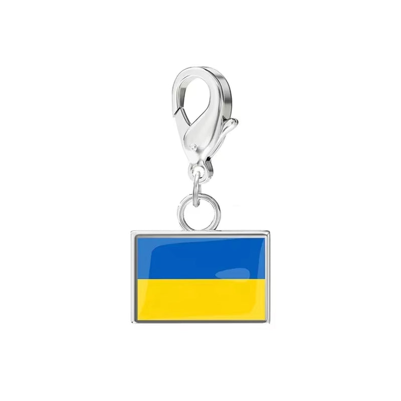10*6.6Mm Country Flag Charms for Jewelry Making DIY Bracelet Stainless Steel Fashion Jewelry Recording Your Travel Memories