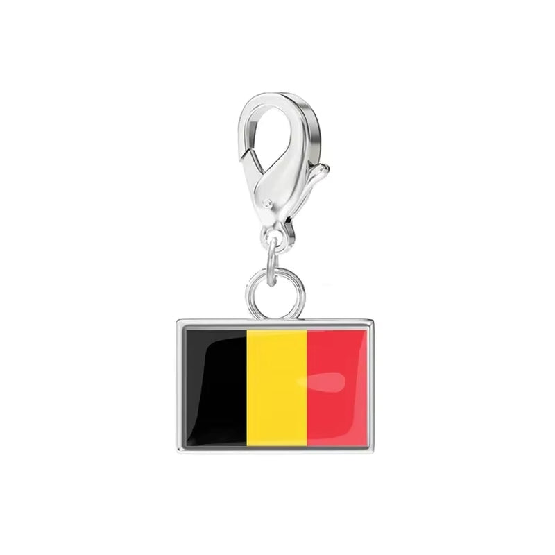 10*6.6Mm Country Flag Charms for Jewelry Making DIY Bracelet Stainless Steel Fashion Jewelry Recording Your Travel Memories