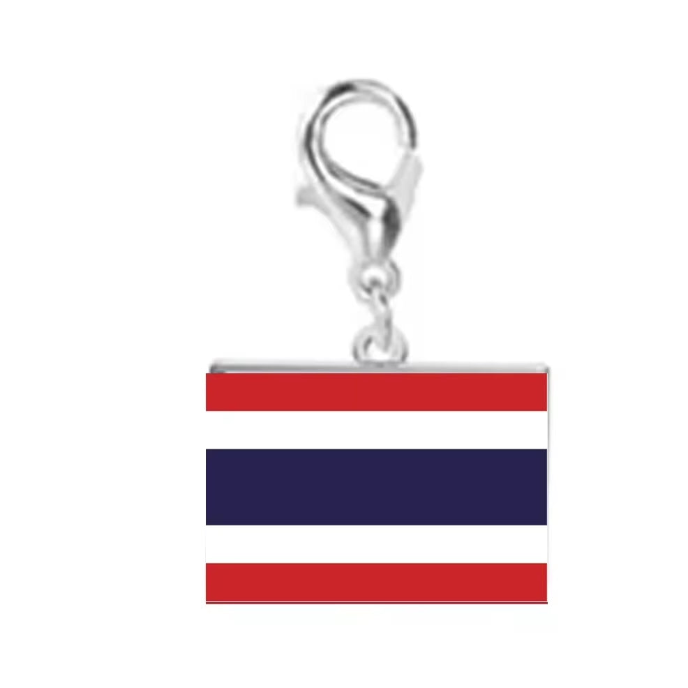 10*6.6Mm Country Flag Charms for Jewelry Making DIY Bracelet Stainless Steel Fashion Jewelry Recording Your Travel Memories