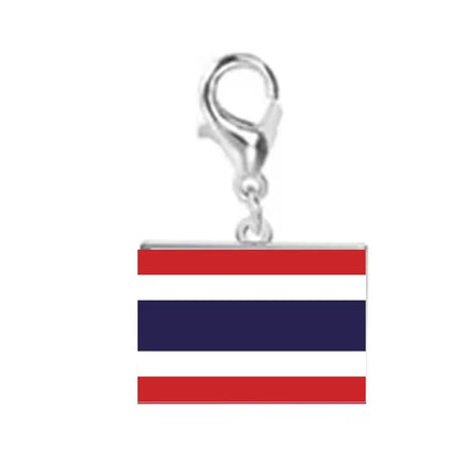 10*6.6Mm Country Flag Charms for Jewelry Making DIY Bracelet Stainless Steel Fashion Jewelry Recording Your Travel Memories