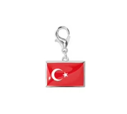 10*6.6Mm Country Flag Charms for Jewelry Making DIY Bracelet Stainless Steel Fashion Jewelry Recording Your Travel Memories