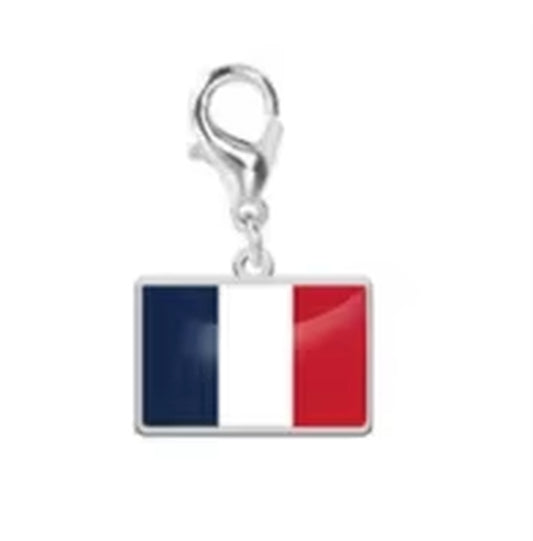 10*6.6Mm Country Flag Charms for Jewelry Making DIY Bracelet Stainless Steel Fashion Jewelry Recording Your Travel Memories