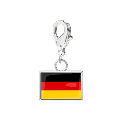 10*6.6Mm Country Flag Charms for Jewelry Making DIY Bracelet Stainless Steel Fashion Jewelry Recording Your Travel Memories