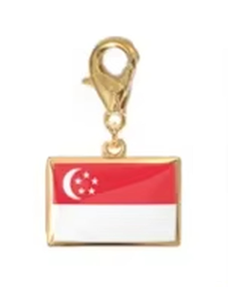 10*6.6Mm Country Flag Charms for Jewelry Making DIY Bracelet Stainless Steel Fashion Jewelry Recording Your Travel Memories