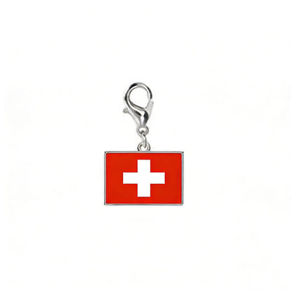 10*6.6Mm Country Flag Charms for Jewelry Making DIY Bracelet Stainless Steel Fashion Jewelry Recording Your Travel Memories