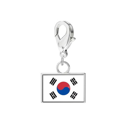 10*6.6Mm Country Flag Charms for Jewelry Making DIY Bracelet Stainless Steel Fashion Jewelry Recording Your Travel Memories
