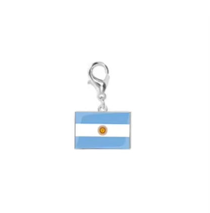 10*6.6Mm Country Flag Charms for Jewelry Making DIY Bracelet Stainless Steel Fashion Jewelry Recording Your Travel Memories