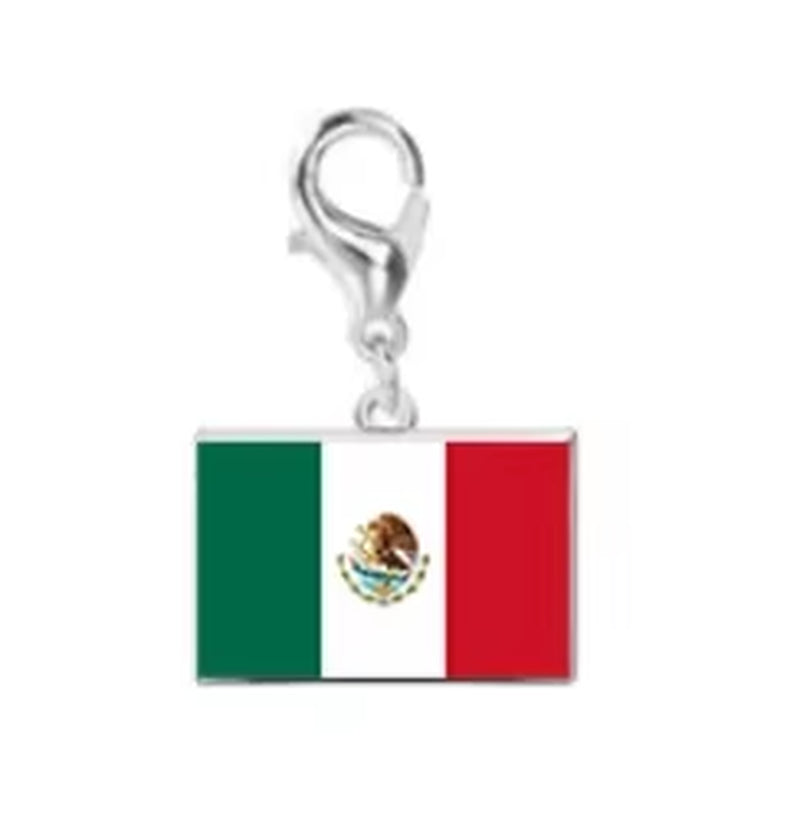 10*6.6Mm Country Flag Charms for Jewelry Making DIY Bracelet Stainless Steel Fashion Jewelry Recording Your Travel Memories