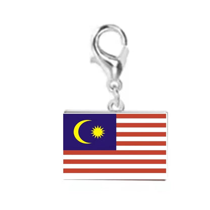10*6.6Mm Country Flag Charms for Jewelry Making DIY Bracelet Stainless Steel Fashion Jewelry Recording Your Travel Memories
