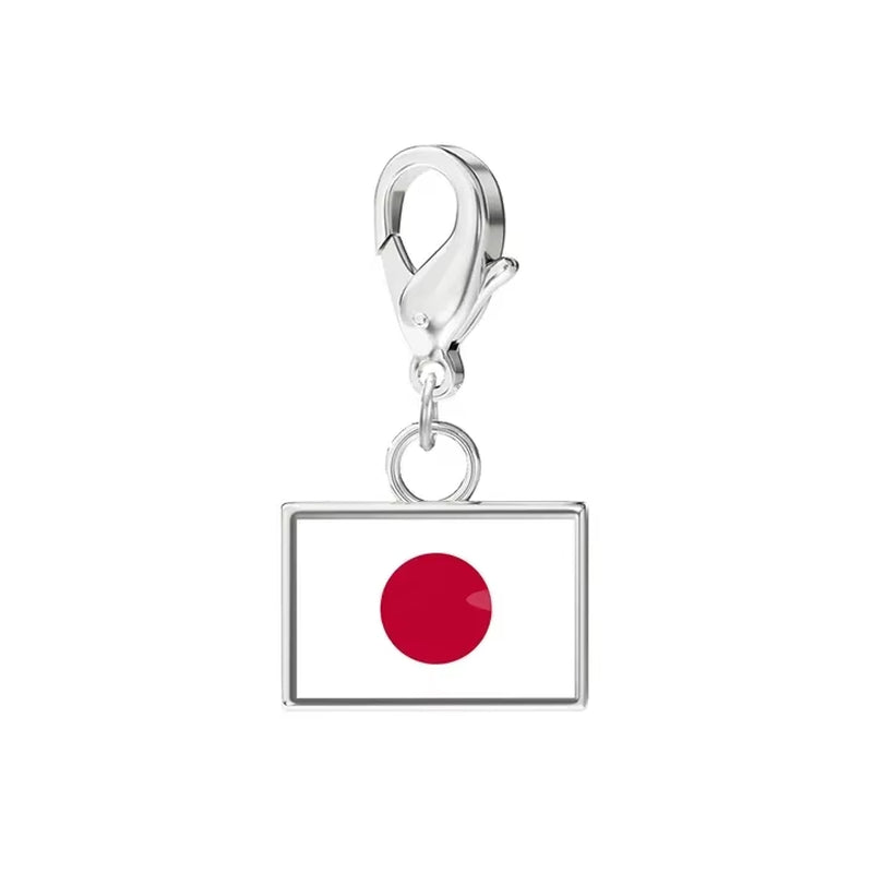 10*6.6Mm Country Flag Charms for Jewelry Making DIY Bracelet Stainless Steel Fashion Jewelry Recording Your Travel Memories