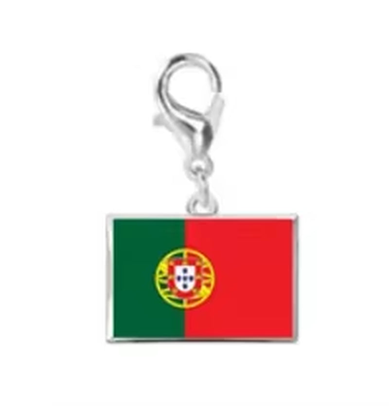 10*6.6Mm Country Flag Charms for Jewelry Making DIY Bracelet Stainless Steel Fashion Jewelry Recording Your Travel Memories