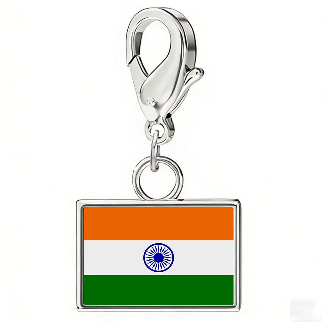 10*6.6Mm Country Flag Charms for Jewelry Making DIY Bracelet Stainless Steel Fashion Jewelry Recording Your Travel Memories