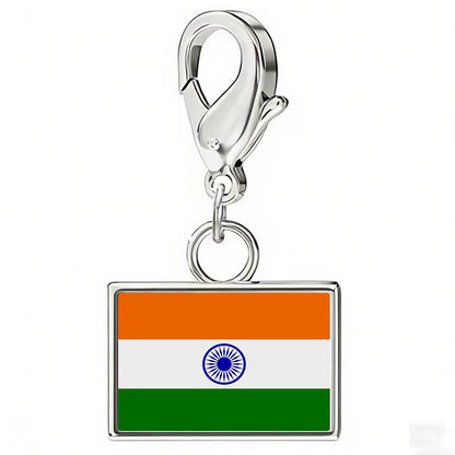 10*6.6Mm Country Flag Charms for Jewelry Making DIY Bracelet Stainless Steel Fashion Jewelry Recording Your Travel Memories