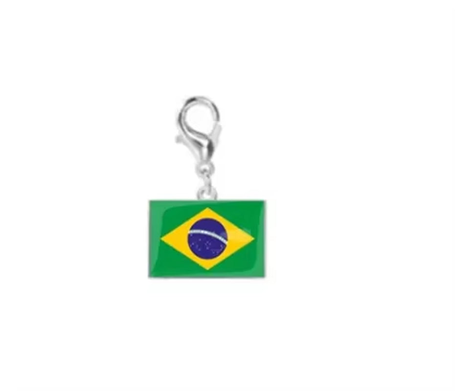 10*6.6Mm Country Flag Charms for Jewelry Making DIY Bracelet Stainless Steel Fashion Jewelry Recording Your Travel Memories