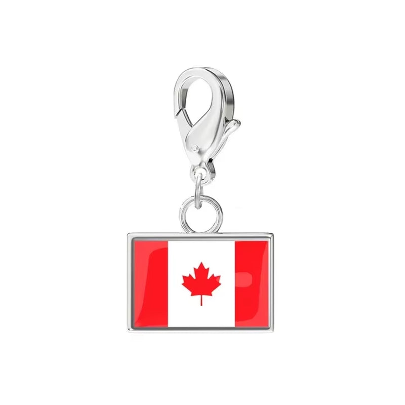 10*6.6Mm Country Flag Charms for Jewelry Making DIY Bracelet Stainless Steel Fashion Jewelry Recording Your Travel Memories