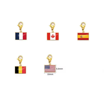 10*6.6Mm Country Flag Charms for Jewelry Making DIY Bracelet Stainless Steel Fashion Jewelry Recording Your Travel Memories