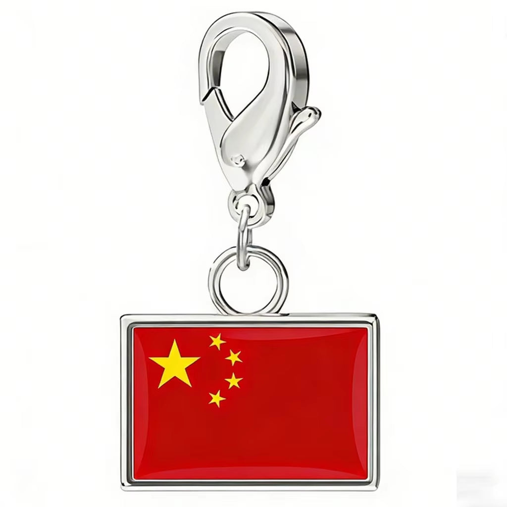 10*6.6Mm Country Flag Charms for Jewelry Making DIY Bracelet Stainless Steel Fashion Jewelry Recording Your Travel Memories