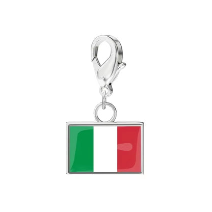 10*6.6Mm Country Flag Charms for Jewelry Making DIY Bracelet Stainless Steel Fashion Jewelry Recording Your Travel Memories